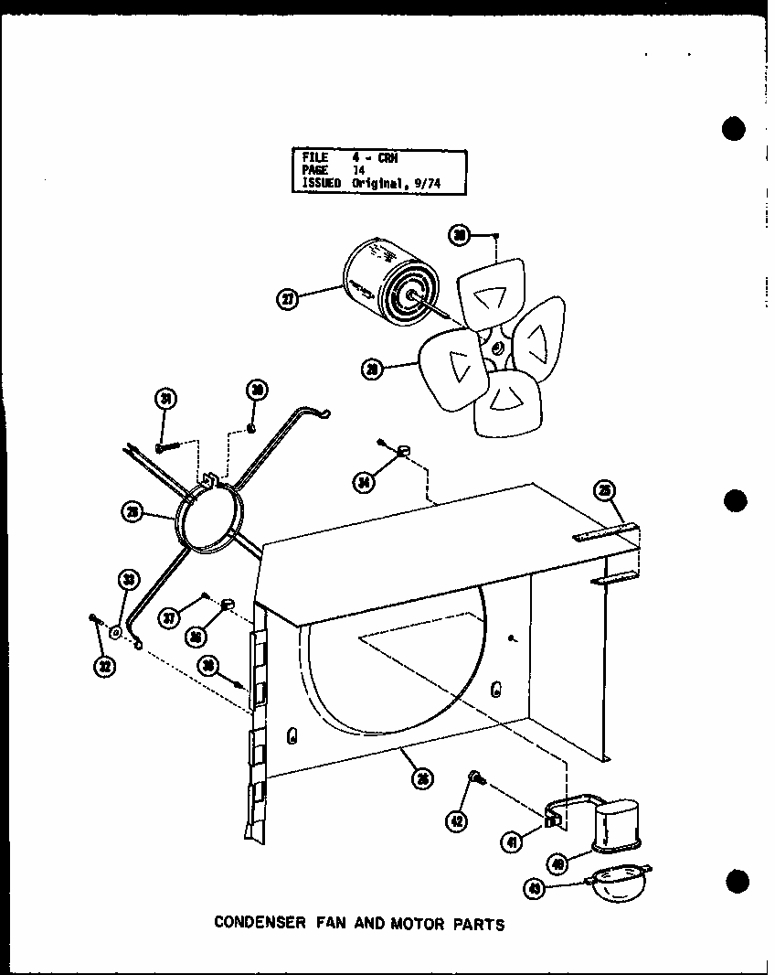 Condenser Fan And Motor Parts (crh4-1/p55201-11c) (crh4-1/p55201-15c) (crh4-3/p55201-12c) (crh4-3/p55201-16c) (crh5-1/p55201-13c) (crh5-3/p55201-14c) Diagram and Parts List for CRH4-3 P55201-12C Amana Air Conditioner