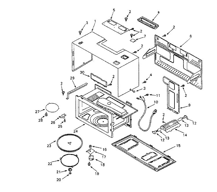 CAVITY Diagram and Parts List for  Maytag Microwave