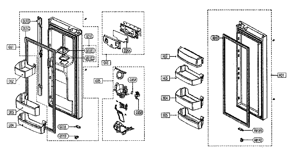 Refrigerator Door And Handles Diagram and Parts List for 11173309911  Kenmore Refrigerator