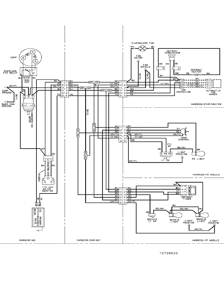 WIRING INFORMATION Diagram and Parts List for PARB2259CW0 Amana Refrigerator