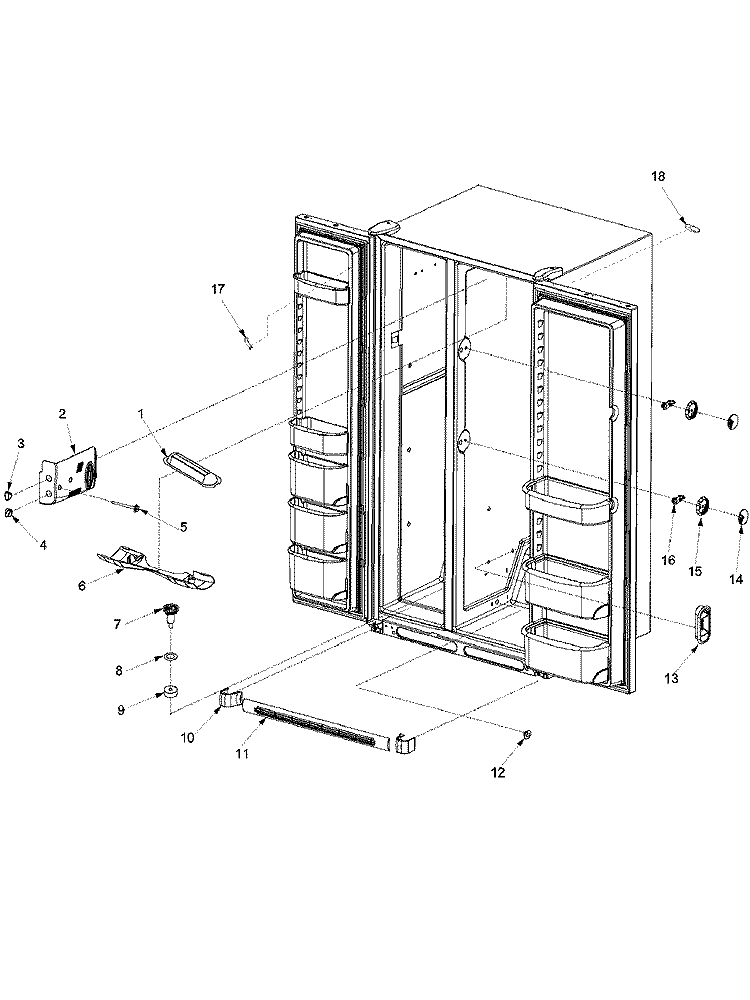 LIGHT COVERS AND TOE GRILLE Diagram and Parts List for XRSS264BW PXRS264BW0 Amana Refrigerator