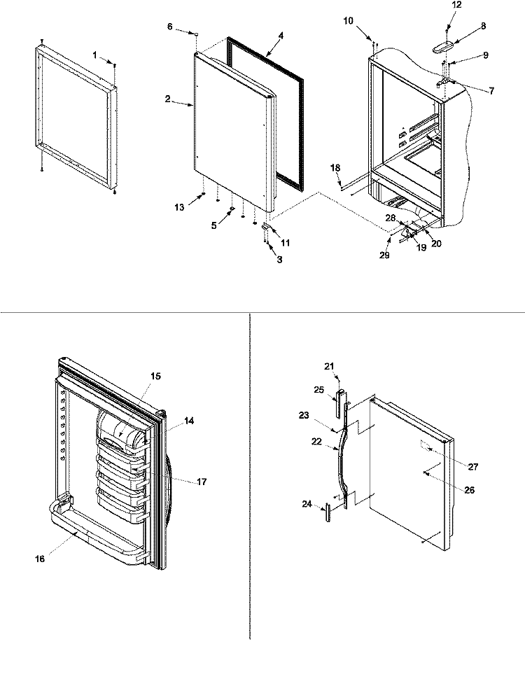 REFRIGERATOR DOOR Diagram and Parts List for DRB2201CW PDRB2201CW0 Amana Refrigerator