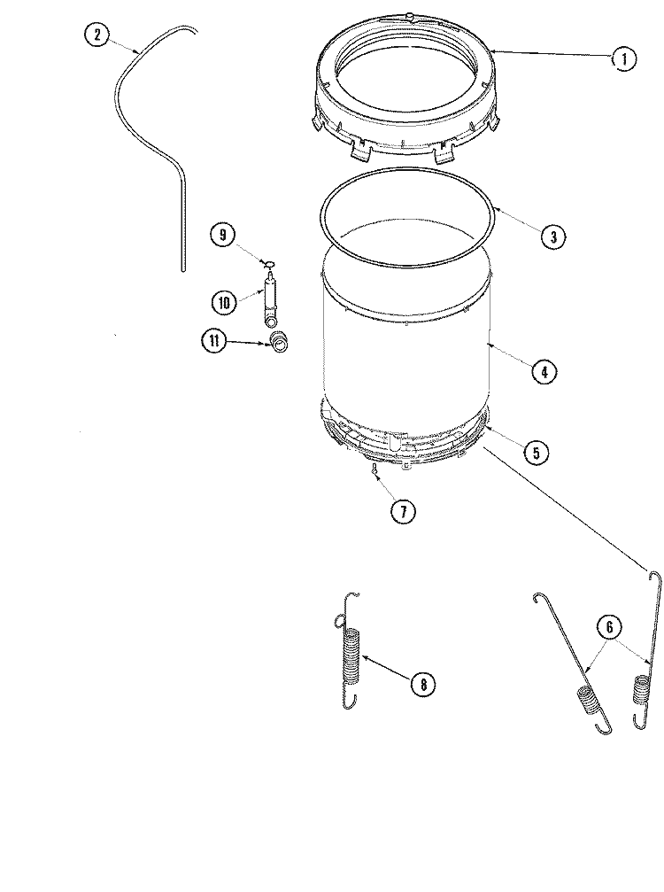 OUTER TUB (SERIES 15) Diagram and Parts List for  Amana Washer