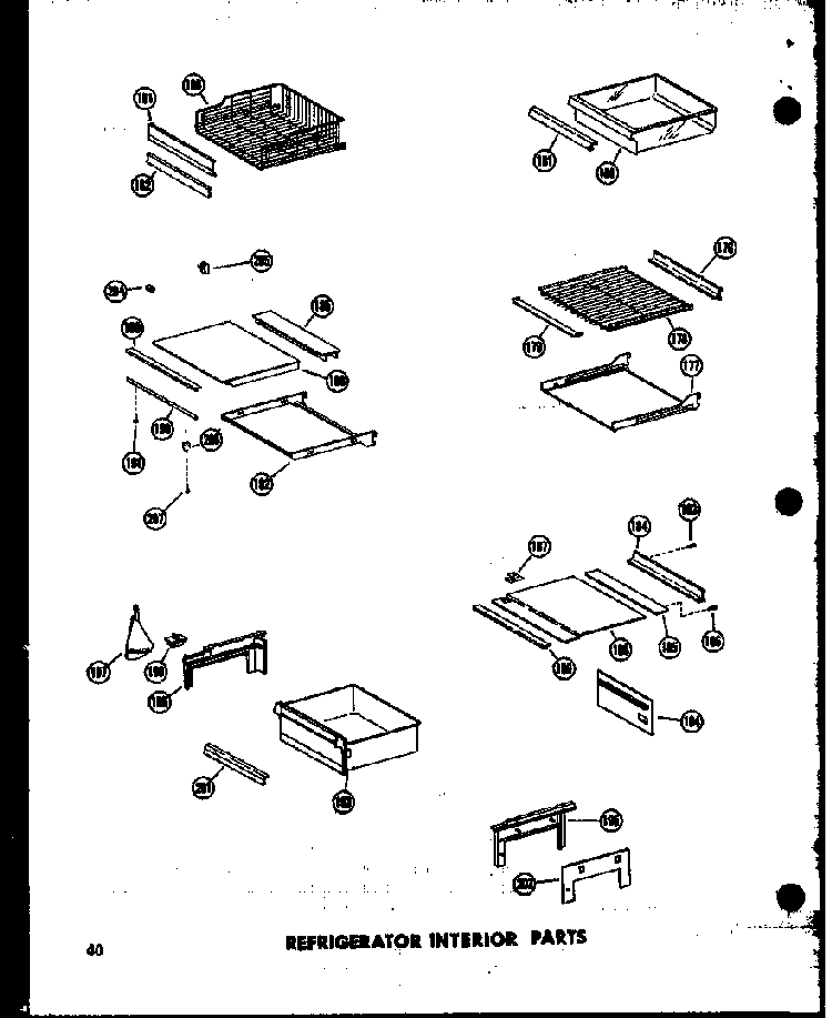 Refrigerator Interior Parts Diagram and Parts List for SD19W-P60340-9W  Amana Refrigerator