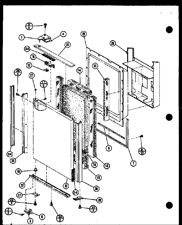 Freezer Door Trim Diagram and Parts List for SDI22F-L-P7700011WL  Amana Refrigerator