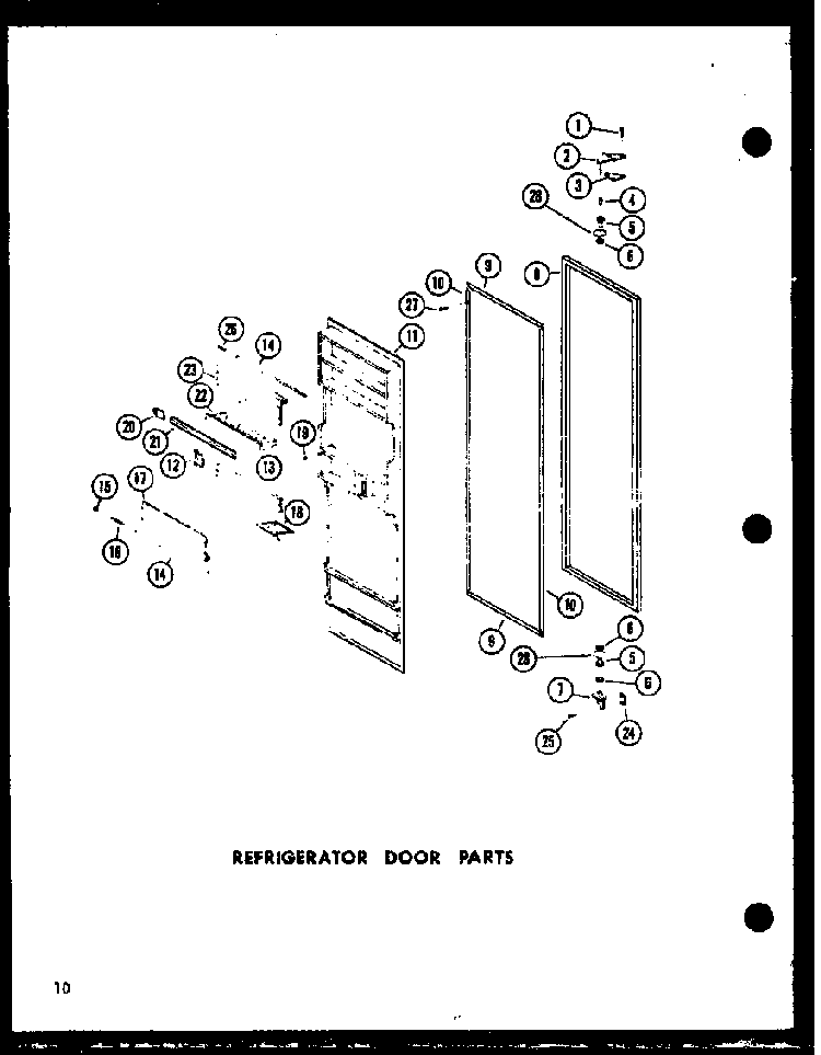 Refrigerator Door Parts Diagram and Parts List for ESR22D-P73900-20W  Amana Refrigerator