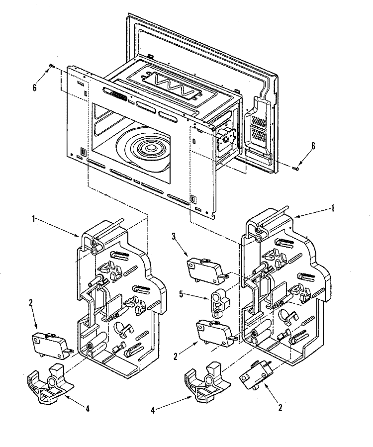 INTERLOCK SWITCHES Diagram and Parts List for  Jenn-Air Microwave