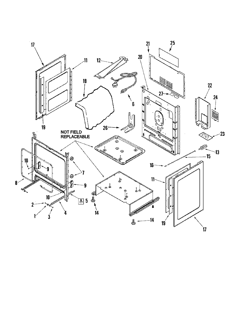CABINET Diagram and Parts List for  Amana Range