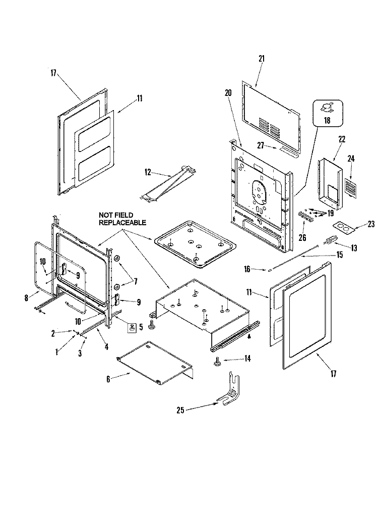 CABINET Diagram and Parts List for  Maytag Range