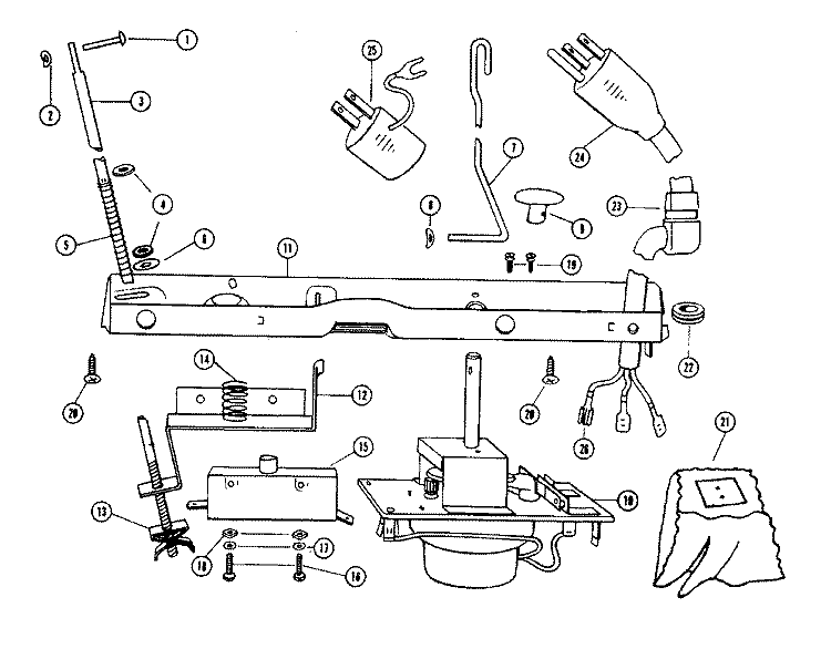 MICROSWITCH, BEARINGS Diagram and Parts List for  Hoover Washer