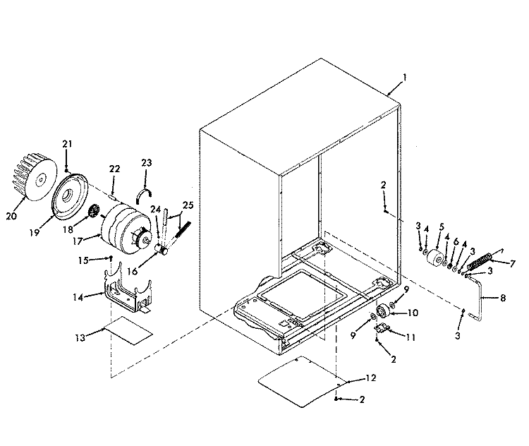 MOTOR ASSEMBLY, BELTS, THERMOSTAT Diagram and Parts List for  Hoover Washer