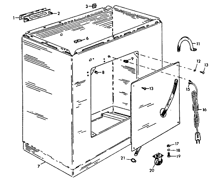 SHELL Diagram and Parts List for T1011  Hoover Washer