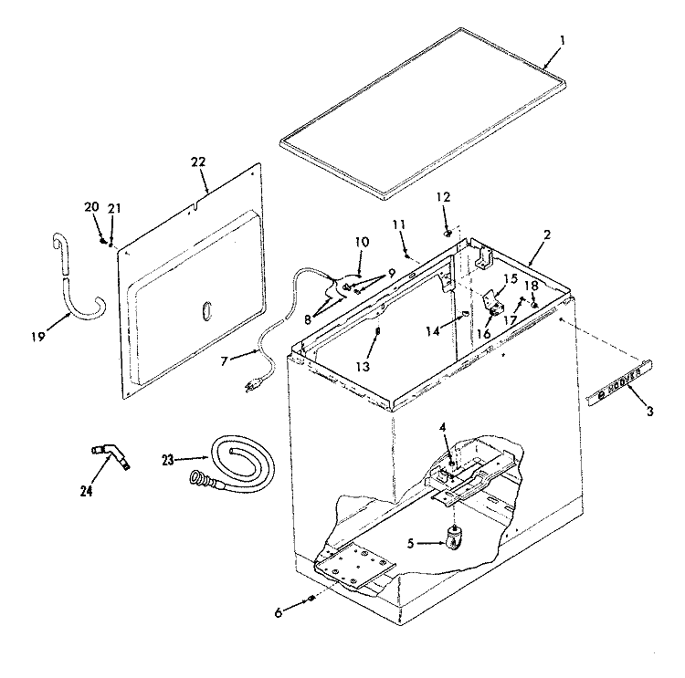 FILLHOSE Diagram and Parts List for T1023-1  Hoover Washer