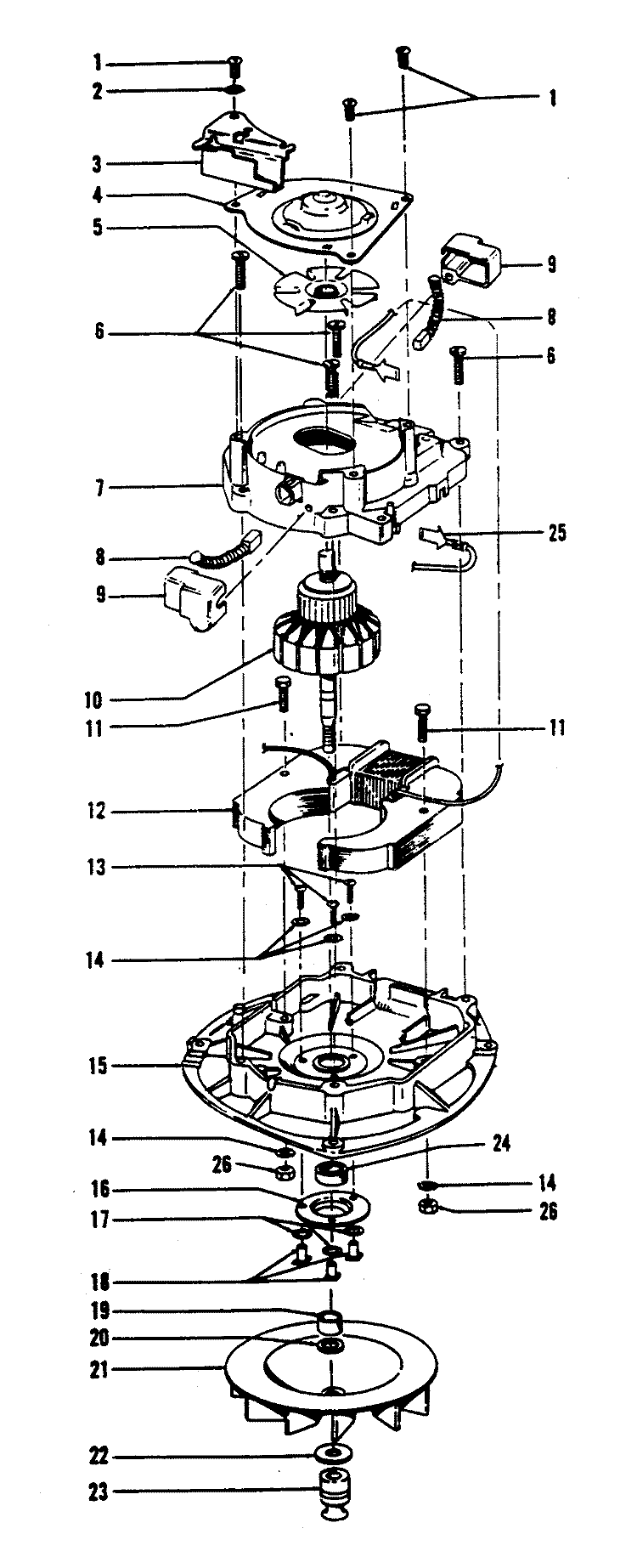MOTOR ASSEMBLY Diagram and Parts List for U4727900  Hoover Upright Vacuum