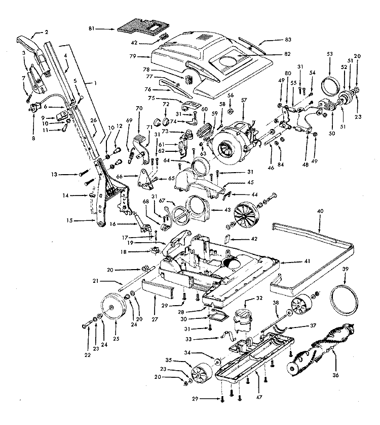 HANDLE, MAINBODY, HOOD Diagram and Parts List for U7071070  Hoover Range Hood