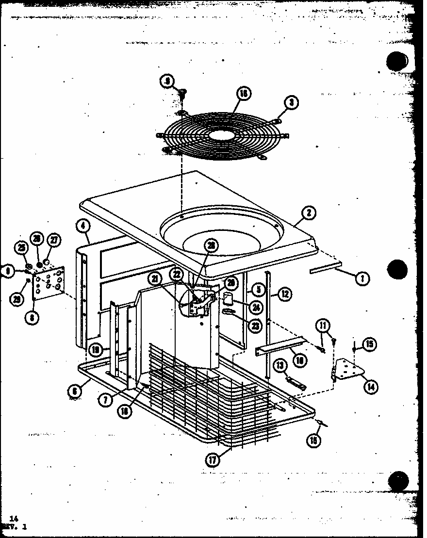 (ercf42-u01a/p67471-6c) (ercf48-u01a/p67471-7c) (ercf60-u01a/p67471-8c) (ercf48-u03a/p67471-9c) (ercf60-u03a/p67471-10c) Diagram and Parts List for ERCF36-U01A P67471-5C Amana Air Conditioner