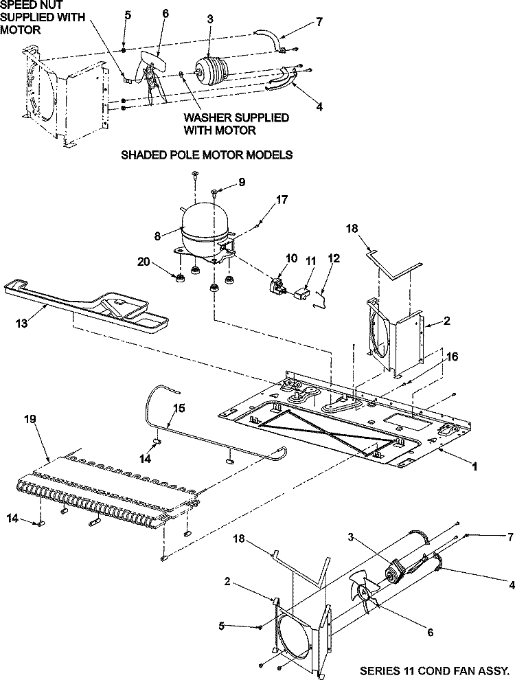 COMPRESSOR Diagram and Parts List for  Amana Refrigerator