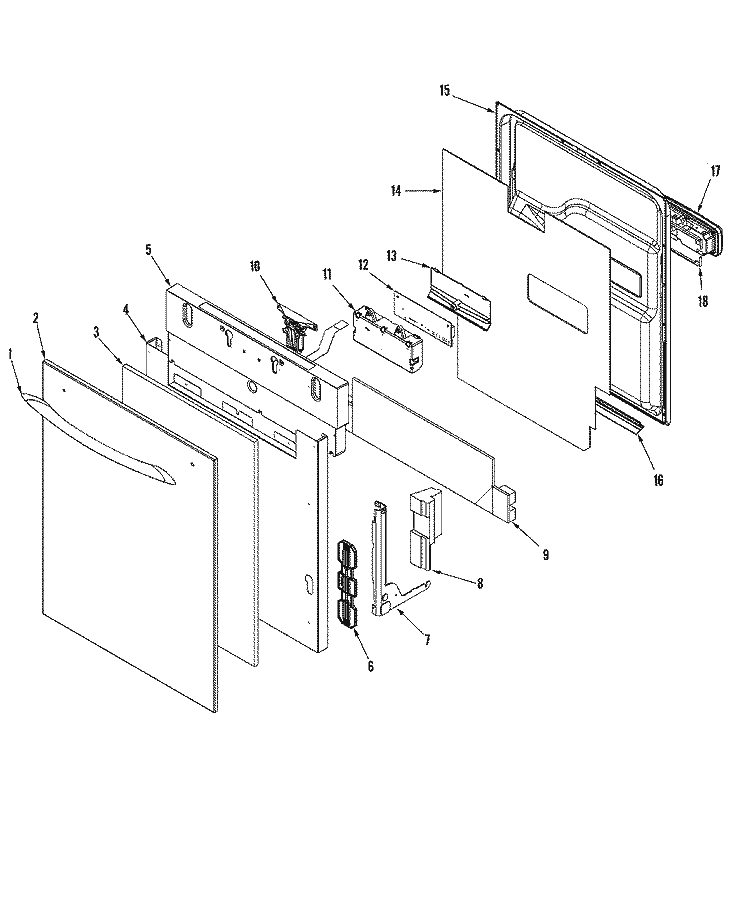 CONTROL PANEL & DOOR Diagram and Parts List for MDB8951AWB  Maytag Dishwasher