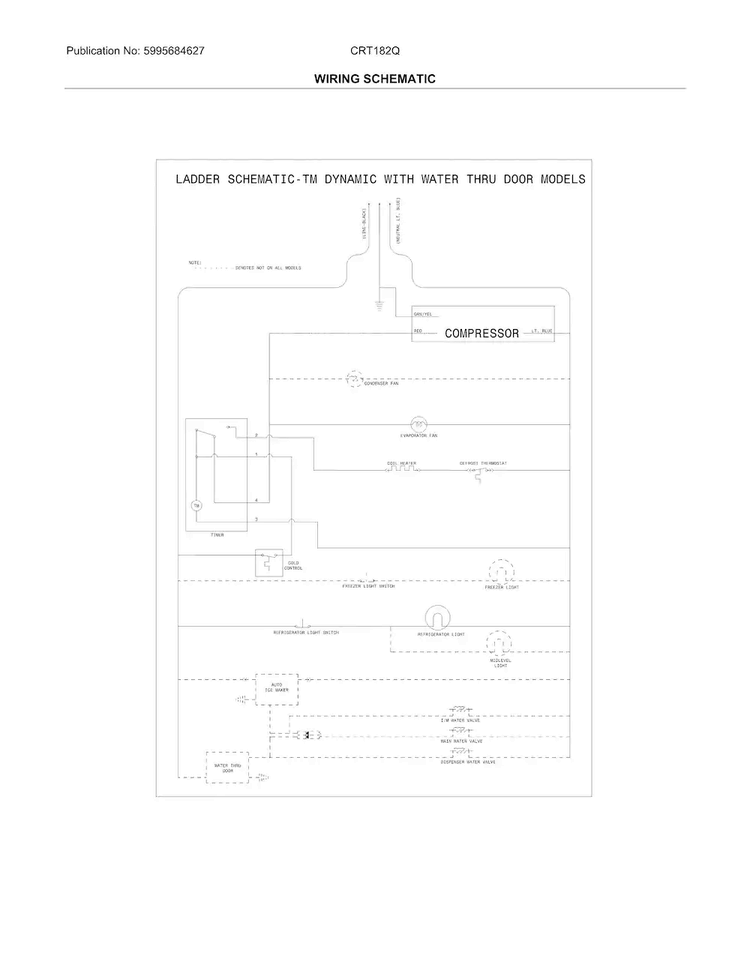 Wiring Schematic Diagram and Parts List for  Crosley Refrigerator