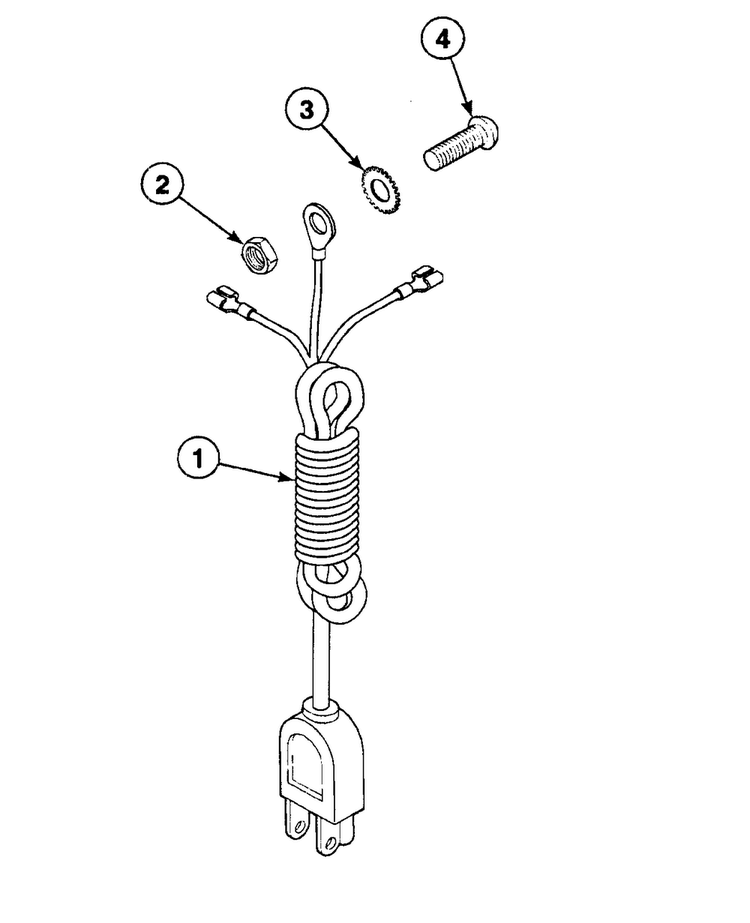 Power Cord Diagram and Parts List for  Speed Queen Washer