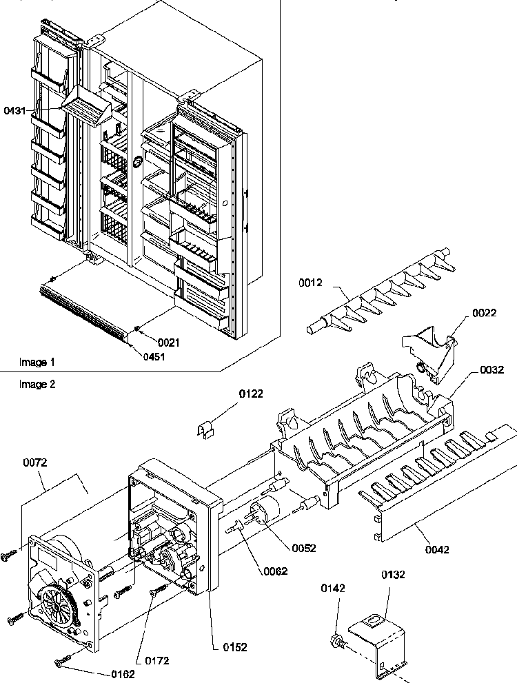 Toe Grill And Ice Maker Parts Diagram and Parts List for SBIE20TPW-P1190708WW  Amana Refrigerator