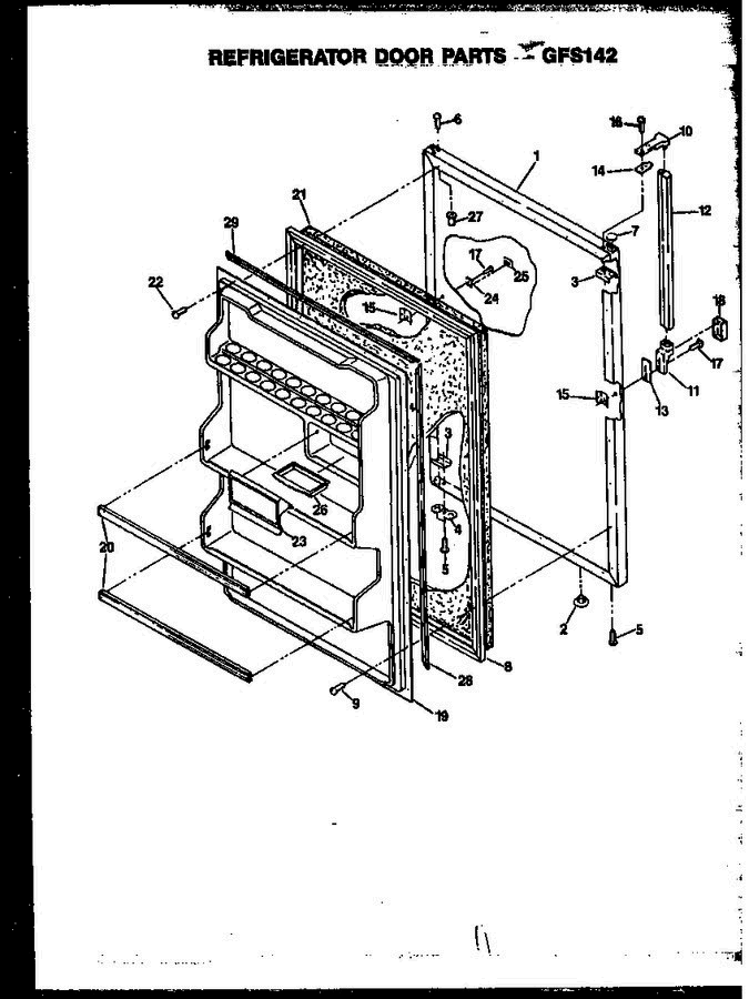 05 - Ref Door Parts Diagram and Parts List for GFS142 MN01 Amana Refrigerator