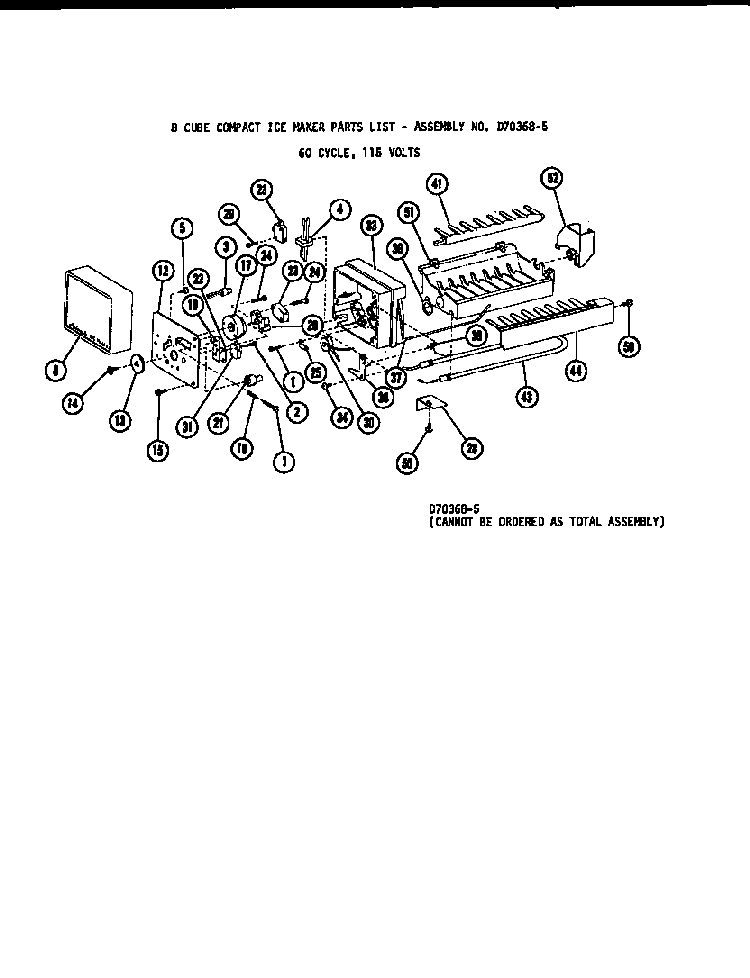 8 Cube Compact Ice Maker Parts List Diagram and Parts List for ESR14E-P73953-28W  Amana Refrigerator