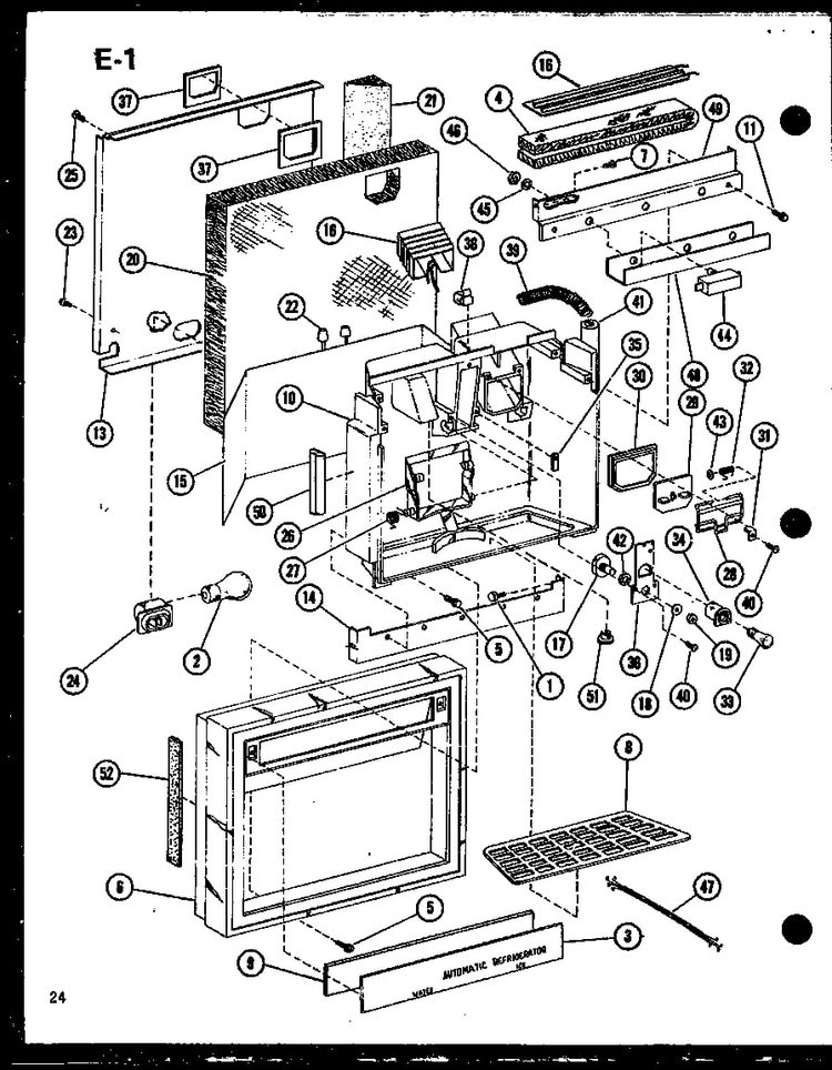 Facade Assembly Diagram and Parts List for SLDI22F-1-P75400-14W  Amana Refrigerator