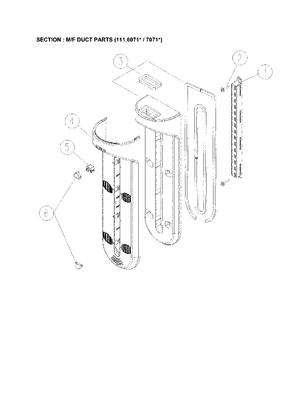 M/F Duct Diagram and Parts List for 11170712910  Kenmore Refrigerator