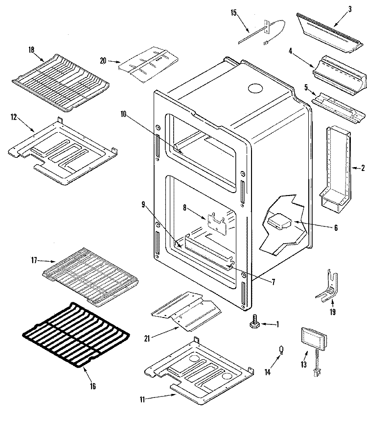 OVEN Diagram and Parts List for  Maytag Range