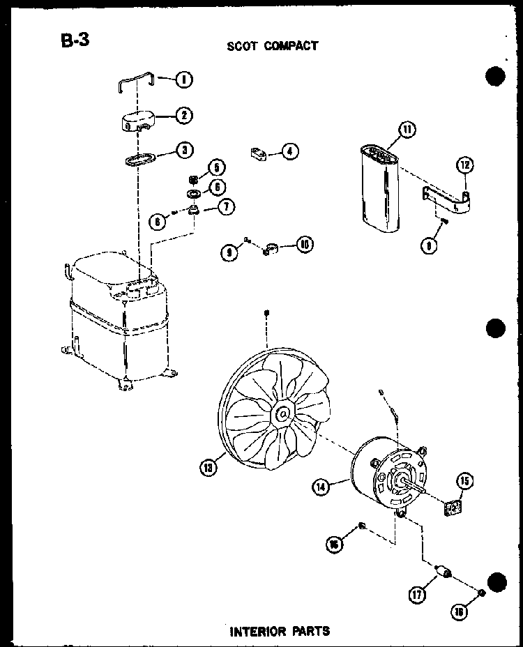 Interior Parts Diagram and Parts List for ES12-2MS P54974-48R Amana Air Conditioner