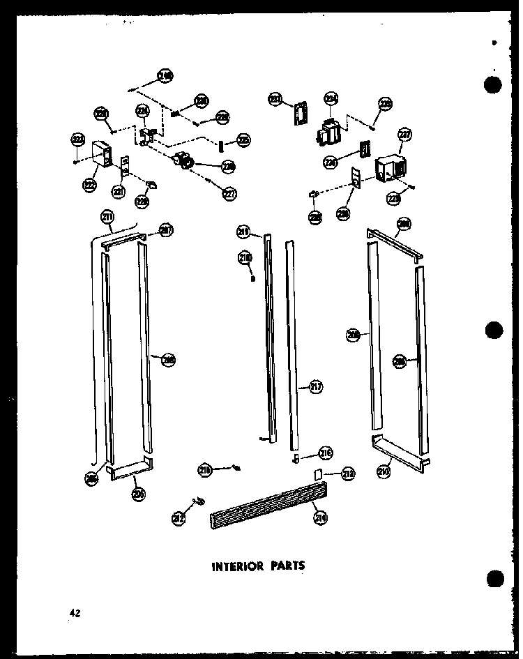Interior Parts Diagram and Parts List for SD19W-P60340-9W  Amana Refrigerator