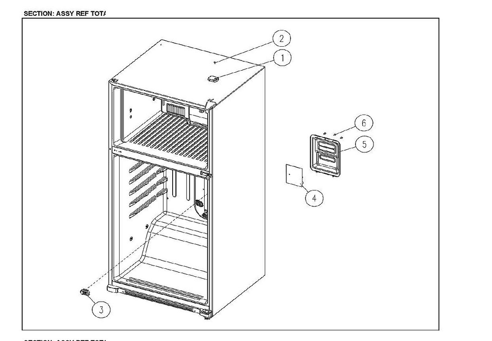 Assembly Refrigerator Diagram and Parts List for 11161212615  Kenmore Refrigerator