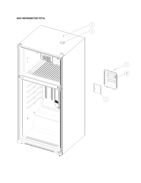 Assembly Refrigerator Total Diagram and Parts List for 11161202715  Kenmore Refrigerator