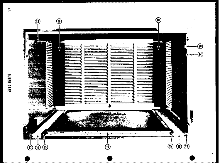 OUTER CASE Diagram and Parts List for LKG-471  Amana Air Conditioner