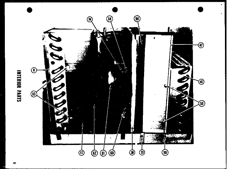 INTERIOR PARTS Diagram and Parts List for 6-5SP-1  Amana Air Conditioner
