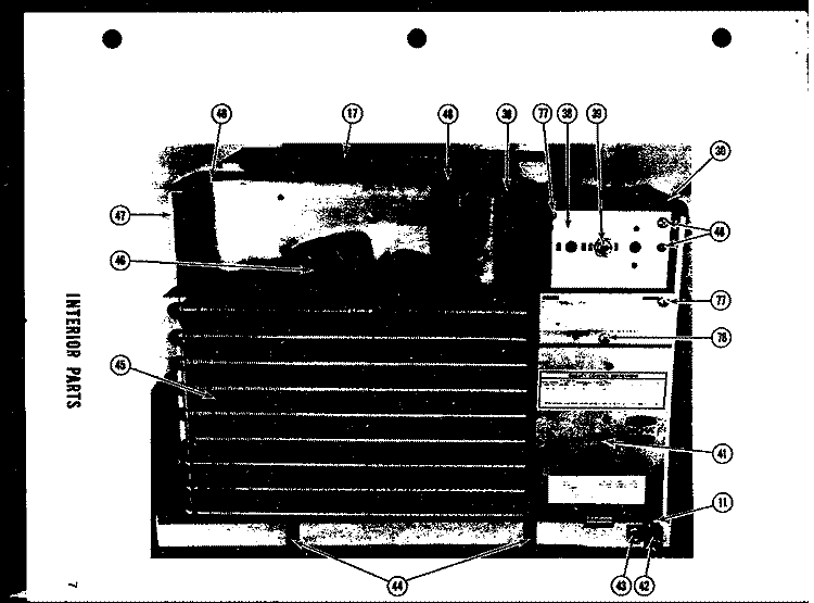 INTERIOR PARTS Diagram and Parts List for LKG-241  Amana Air Conditioner