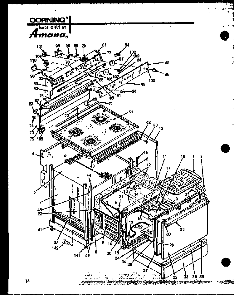 Section 7 Diagram and Parts List for ARC-2B P85122-2S Amana Range