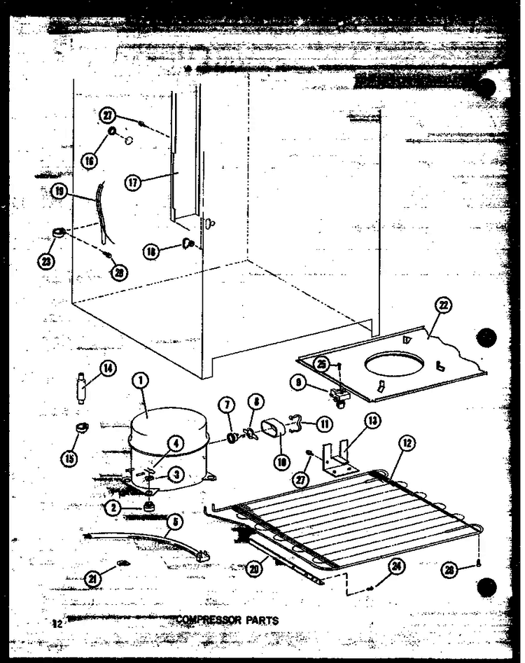 Compressor Parts Diagram and Parts List for P60345-58WL Amana Freezer
