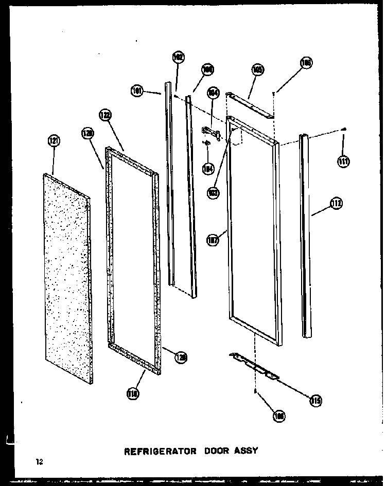 Refrigerator Door Assy Diagram and Parts List for SDI22W-C-P60340-74WC  Amana Refrigerator
