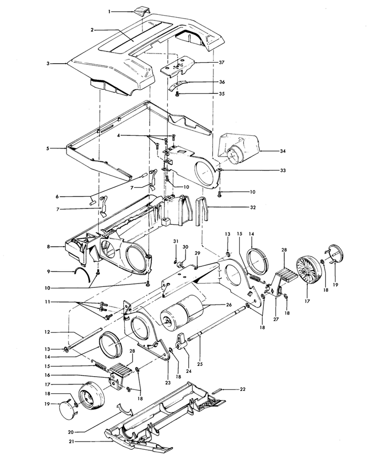 Mainbody, Hood Diagram and Parts List for U4217  Hoover Upright Vacuum
