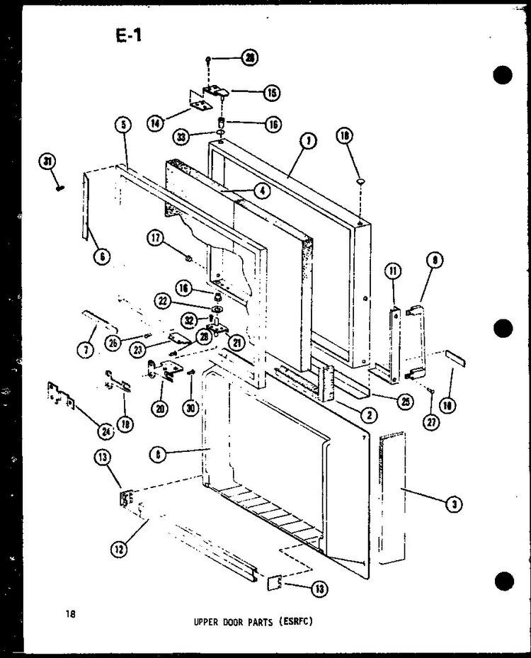 Upper Door Parts Diagram and Parts List for ESRFC14E-G-P74645-12WG  Amana Refrigerator