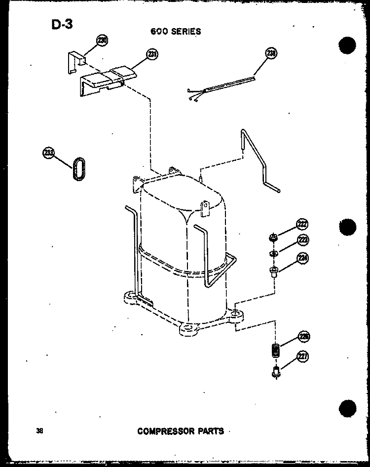 COMPRESSOR PARTS Diagram and Parts List for 621-5J P5472052R Amana Air Conditioner