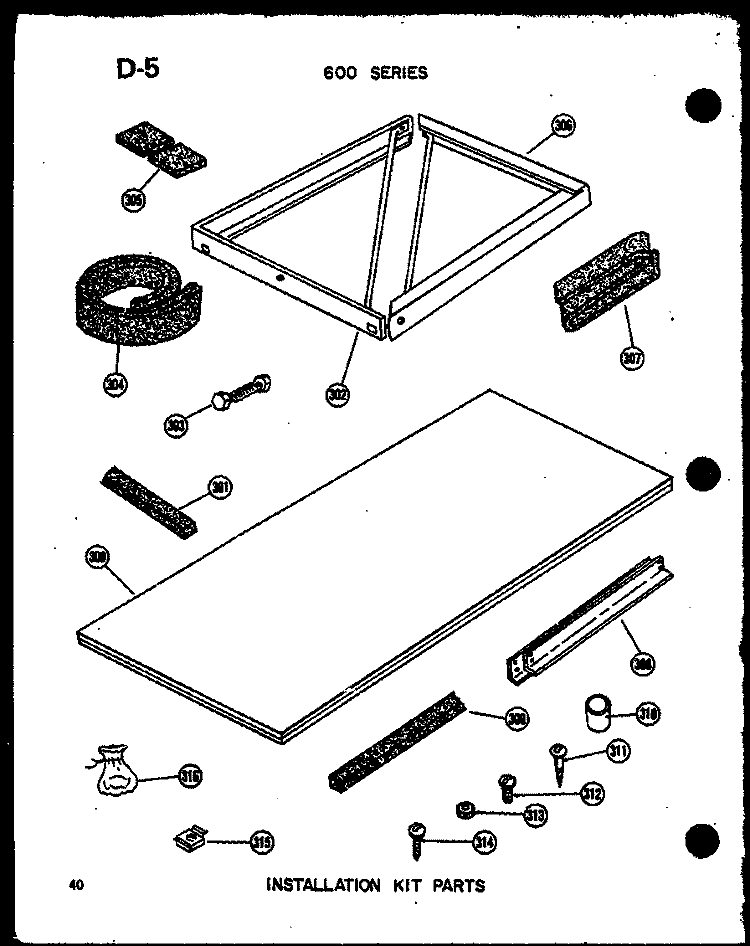 INSTALLATION KIT PARTS Diagram and Parts List for 621-5J P5472052R Amana Air Conditioner
