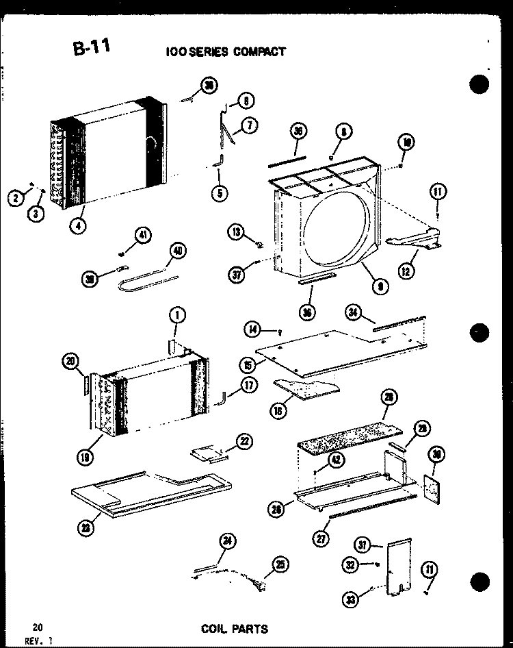 100 SERIES COMPACT COIL PARTS Diagram and Parts List for ES108-2EK P6723121R Amana Air Conditioner