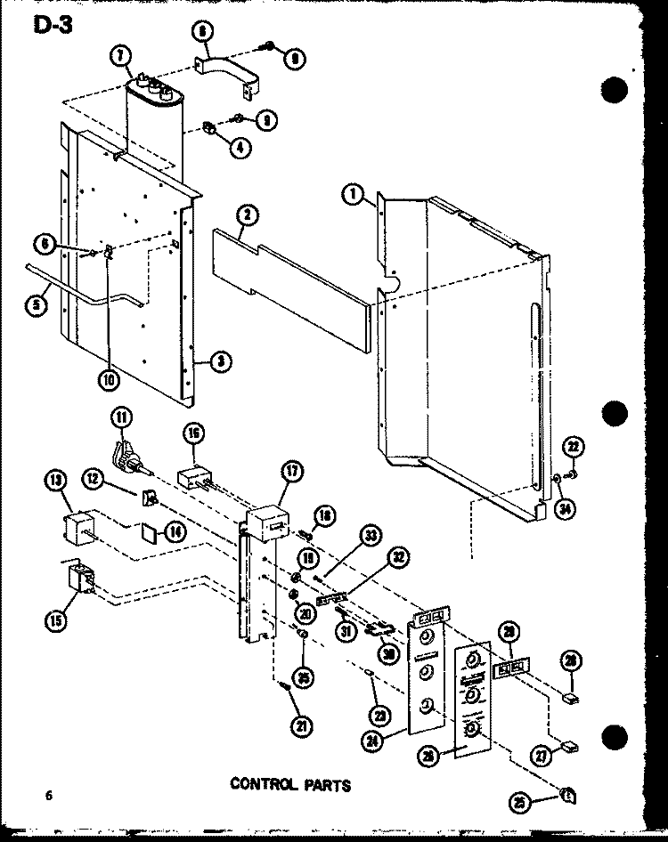 CONTROL PARTS Diagram and Parts List for ES218D3ML P6753512R Amana Air Conditioner