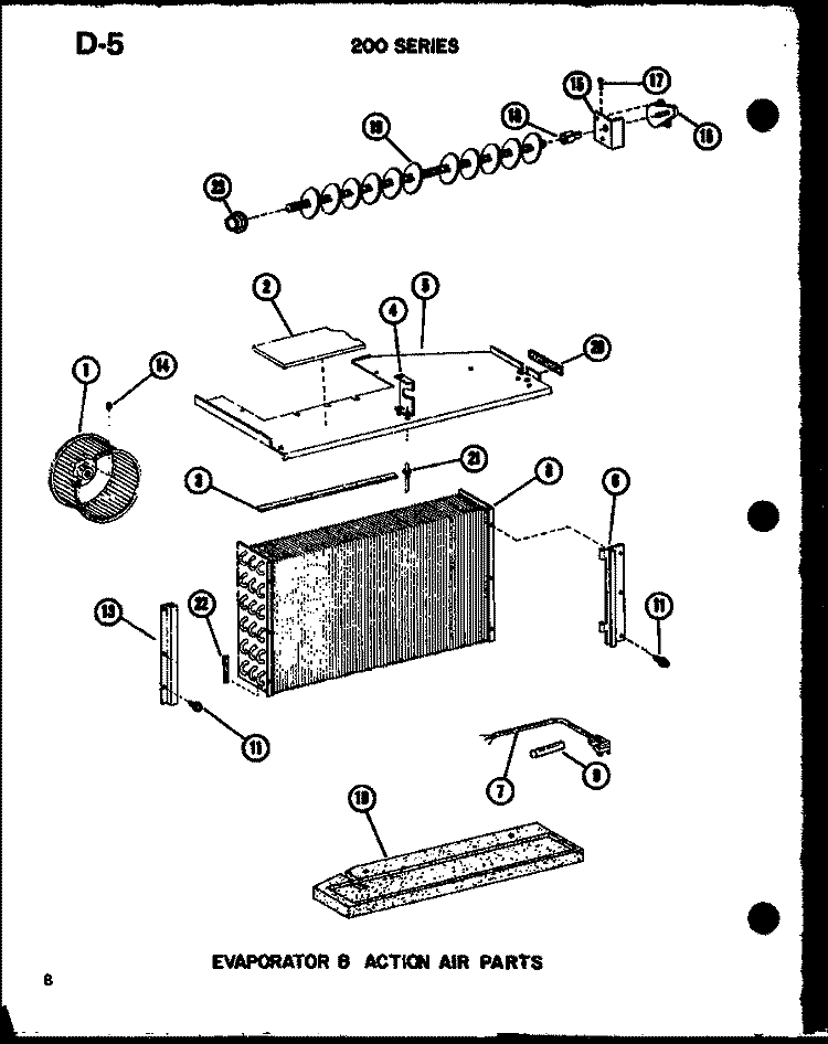 EVAP 8 ACTION AIR PARTS Diagram and Parts List for ES218D3ML P6753512R Amana Air Conditioner