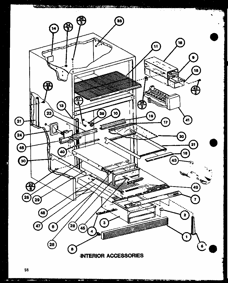 Interior Accessories (tc22j/p7739013w) (trg22j/p7739014w) Diagram and Parts List for TM20J-P7739008W  Amana Refrigerator