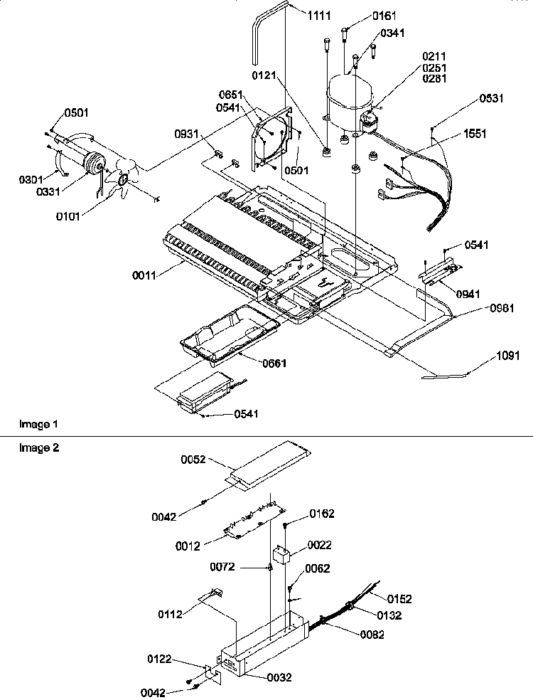 Machine Compartment Diagram and Parts List for SBIE20TPW-P1190708WW  Amana Refrigerator