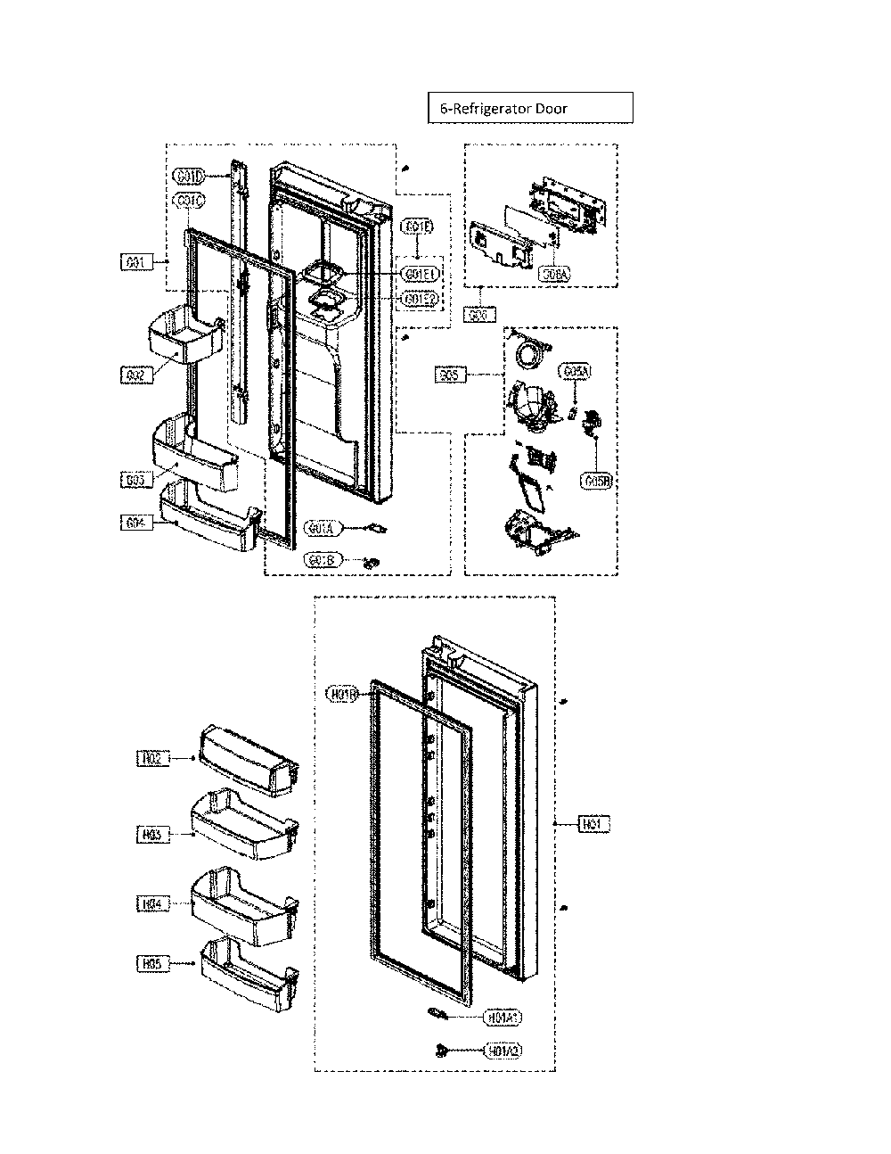 Refrigerator Door Diagram and Parts List for 11175032020  Kenmore Refrigerator